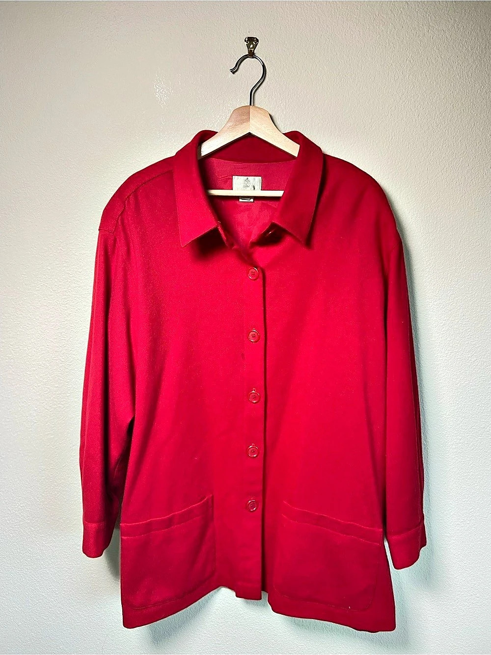 Nordstrom Vintage Wool Shirt Jacket in Red 2X